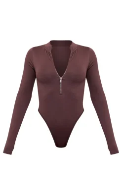 PrettyLittleThing Snatched*Contour Zip Up High Neck Bodysuit