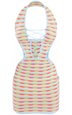 Bubble Wave Knit Extreme Cut Out Dress-PrettyLittleThing Online