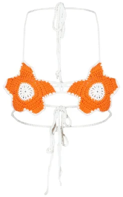 PrettyLittleThing Bralets*Floral Crochet Knit Bralet
