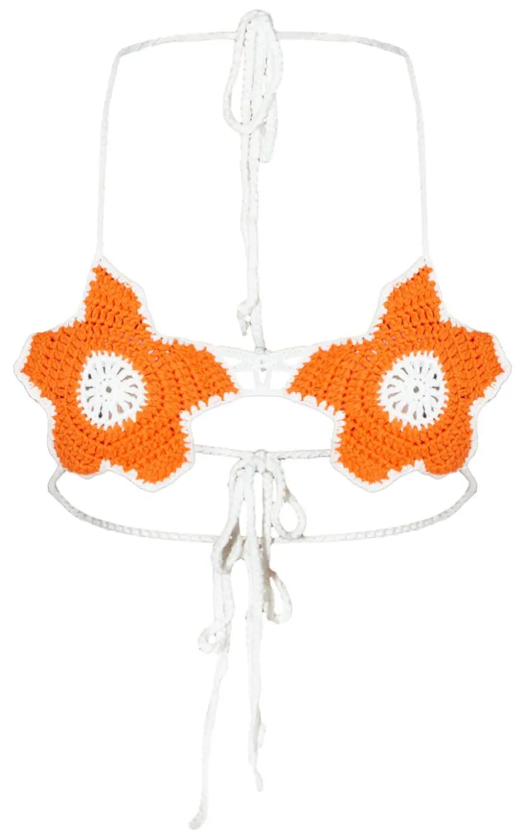 PrettyLittleThing Bralets*Floral Crochet Knit Bralet