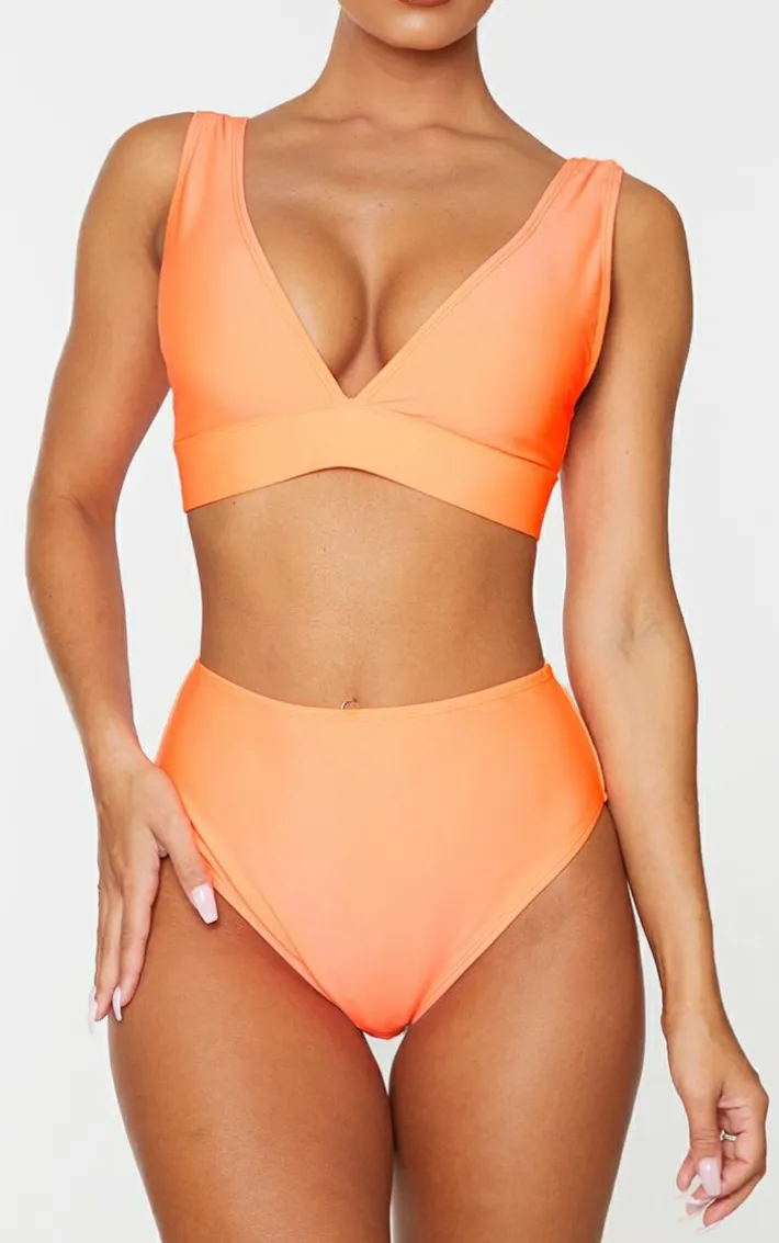 Coral Mix & Match High Waist Bikini Bottoms