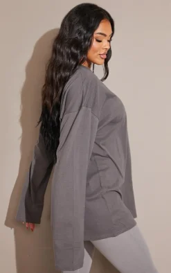 PrettyLittleThing T-Shirts*Cotton Oversized Long Sleeve T-Shirt