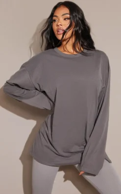 PrettyLittleThing T-Shirts*Cotton Oversized Long Sleeve T-Shirt
