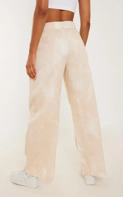 Cream Acid Wash Distressed Twill Fold Over Waist Cargo's