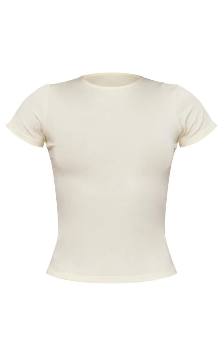 PrettyLittleThing T-Shirts*Basic Cotton Blend Fitted Crew Neck T Shirt