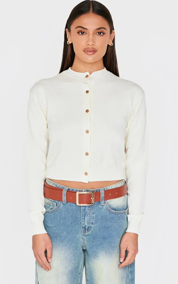 PrettyLittleThing Cardigans*Basic Knit Cropped Cardigan