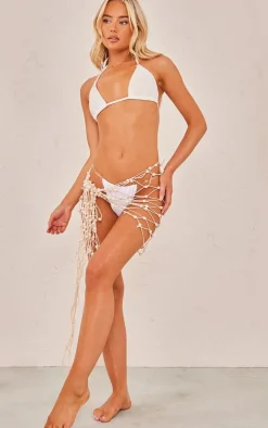 Cream Bead Detail Beach Sarong