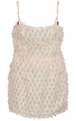 Bead Detail Textured Strappy Bodycon Dress-PrettyLittleThing Outlet