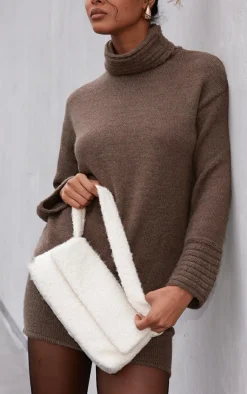 PrettyLittleThing Shoulder Bags*Borg Boucle Fold Over Shoulder Bag