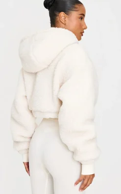 PrettyLittleThing Athletic Jackets*Borg Cropped Jacket