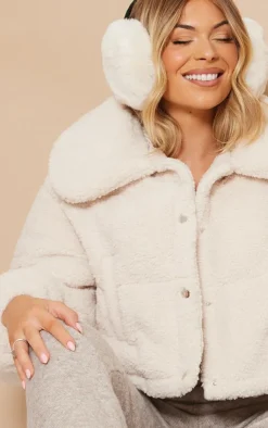 PrettyLittleThing Puffer Jackets*Borg Cropped Puffer Coat