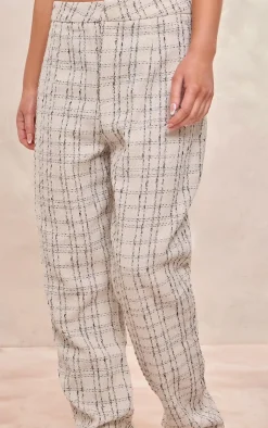 Best PrettyLittleThing Boucle High Waist Tailored Pants Cream