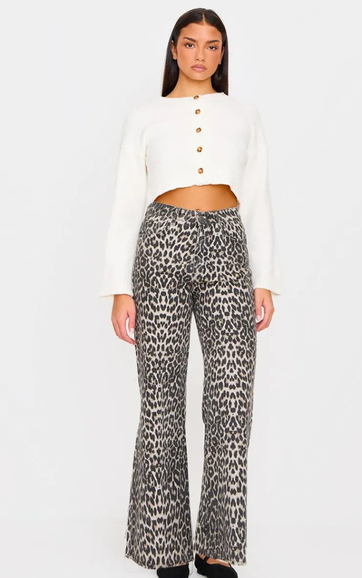 PrettyLittleThing Cardigans*Boucle Knit Button Through Cropped Cardigan