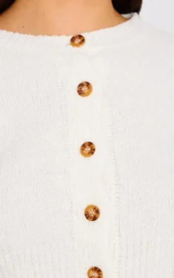 PrettyLittleThing Cardigans*Boucle Knit Button Through Cropped Cardigan