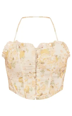 PrettyLittleThing Corsets*Broderie Floral Boned Corset