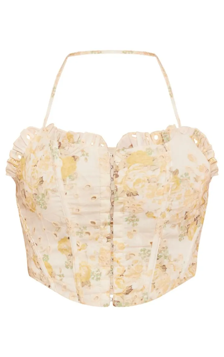 PrettyLittleThing Corsets*Broderie Floral Boned Corset