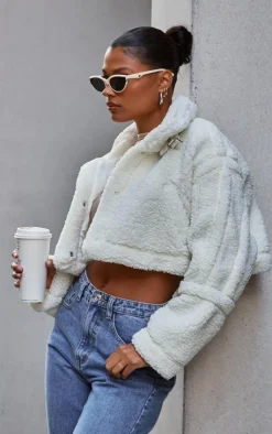 PrettyLittleThing Aviator Jackets*Buckle Collar Borg Aviator Jacket