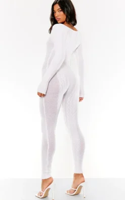 Cable Knit Extreme Cut Out Jumpsuit-PrettyLittleThing Sale