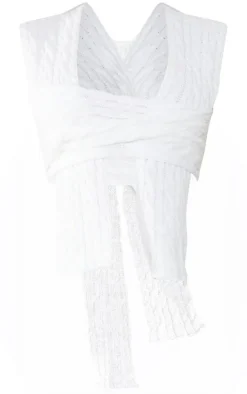 PrettyLittleThing Wrap Tops*Cable Knit Wrap Multi Way Top