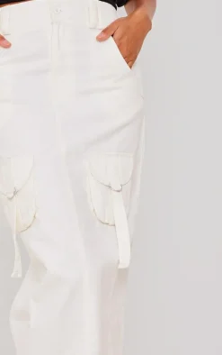 Cream Cargo Pocket Detail Maxi Skirt