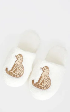 PrettyLittleThing Stocking Stuffers*Cheetah Applique Borg Slippers