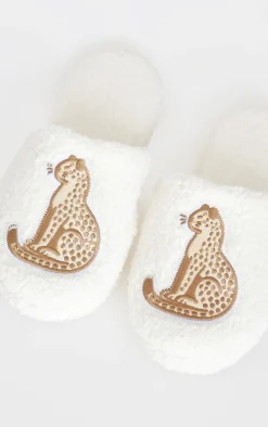 PrettyLittleThing Stocking Stuffers*Cheetah Applique Borg Slippers