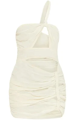 Chiffon Cut Out Plait Detail One Shoulder Bodycon Dress-PrettyLittleThing Outlet