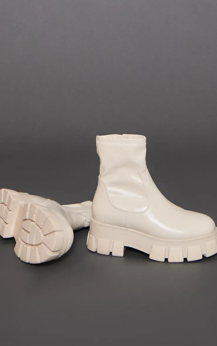 PrettyLittleThing Ankle Boots*Cleated Sole Ankle Sock Boots