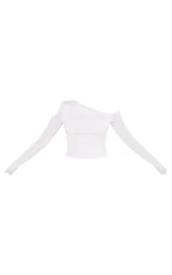 PrettyLittleThing Snatched*Contour Jersey Asymmetric Long Sleeve Top
