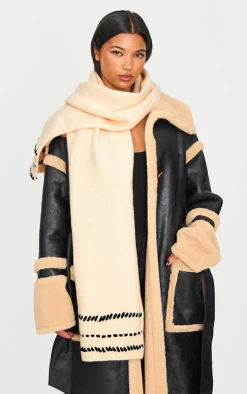PrettyLittleThing Scarves & Gloves*Contrast Stitch Knit Scarf