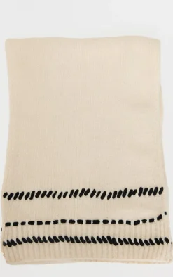 PrettyLittleThing Scarves & Gloves*Contrast Stitch Knit Scarf