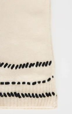PrettyLittleThing Scarves & Gloves*Contrast Stitch Knit Scarf