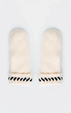 PrettyLittleThing Scarves & Gloves*Contrast Stitch Knit Mittens