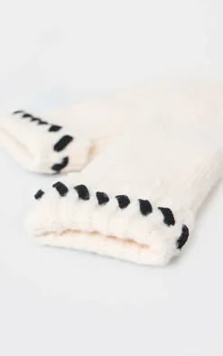 PrettyLittleThing Scarves & Gloves*Contrast Stitch Knit Mittens