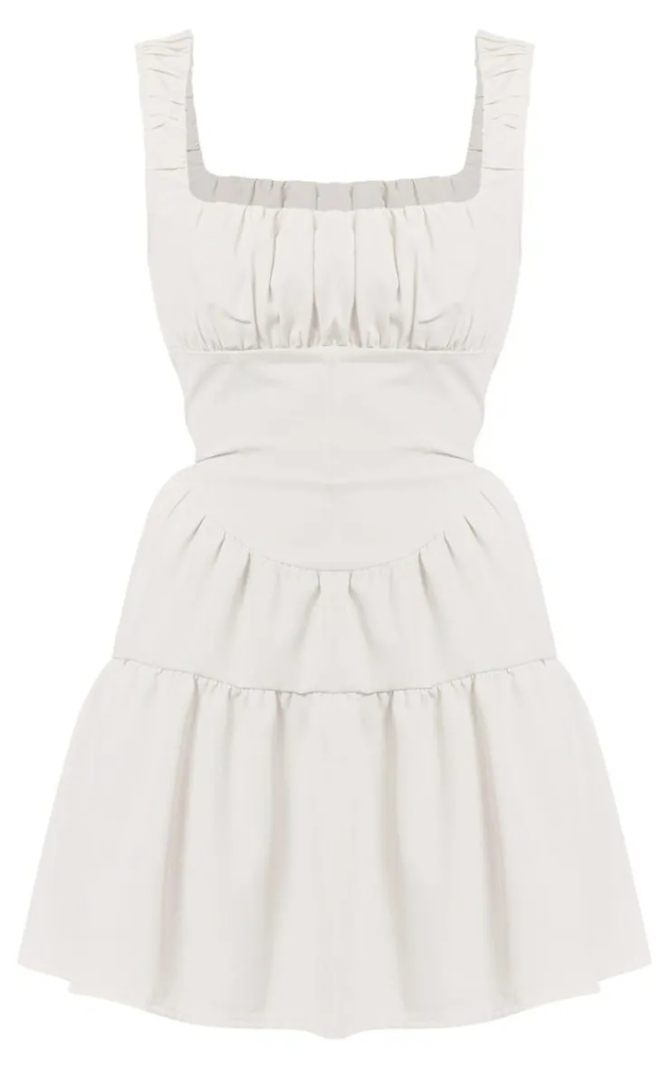 Corset Ruched Tiered Skater Dress-PrettyLittleThing Clearance