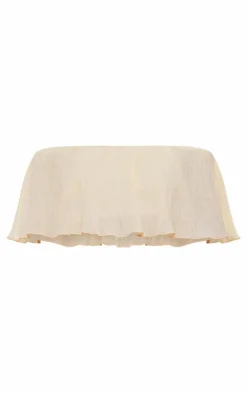 Cream Crepe Bardot Crop Beach Set