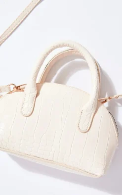 PrettyLittleThing Crossbody Bags*Croc Textured Curved Cross Body Bag