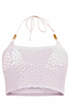 Cream Crochet Bandeau Beach Top