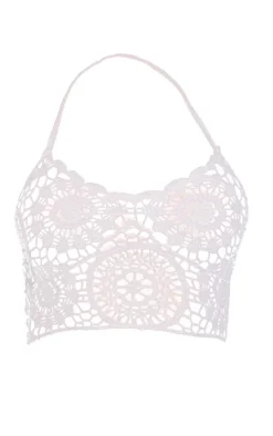 Cream Crochet Beach Bralette