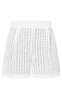 Cream Crochet Beach Shorts