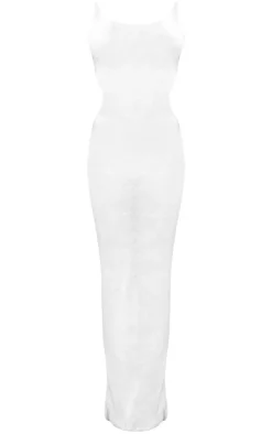 Cream Crochet Cut Out Maxi Beach Dress