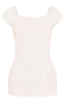 Crochet Knit Square Neck Mini Dress-PrettyLittleThing Clearance