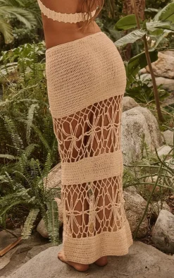 Cream Crochet Maxi Beach Skirt