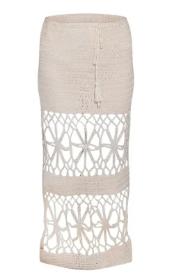 Cream Crochet Maxi Beach Skirt