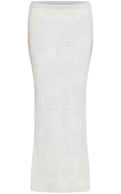 Cream Crochet Maxi Skirt