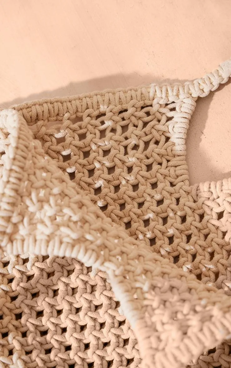 PrettyLittleThing Shoulder Bags*Crochet Shoulder Tassel Beach Bag