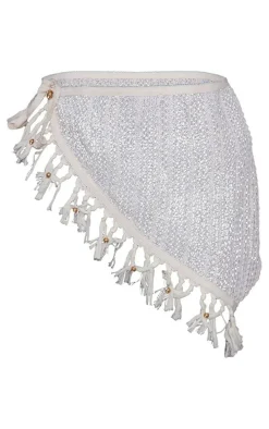 Cream Crochet Tassel Detail Beach Skirt