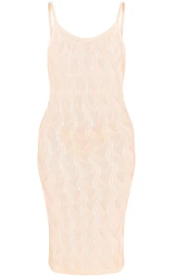 Crochet Textured Open Knit Cami Midi Dress-PrettyLittleThing Hot