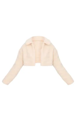 PrettyLittleThing Teddy Coats*Cropped Borg Zip Up Jacket
