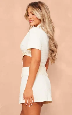 Cut Out Belted Short Sleeve Bodycon Dress-PrettyLittleThing Discount